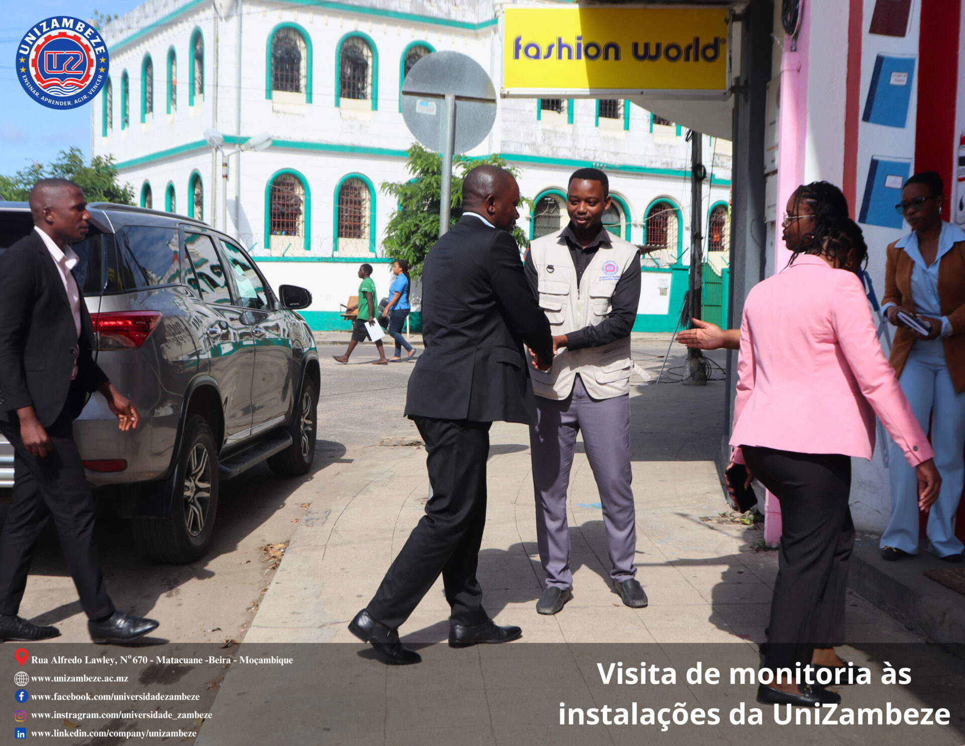 Reitor e Vice-Reitor da Universidade Zambeze visitam infraestruturas em desenvolvimento na Cidade da Beira