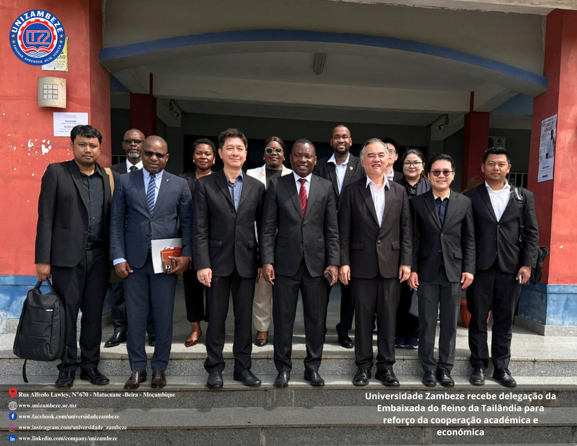 Universidade Zambeze recebe delegação da Embaixada do Reino da Tailândia para reforço da cooperação académica e económica